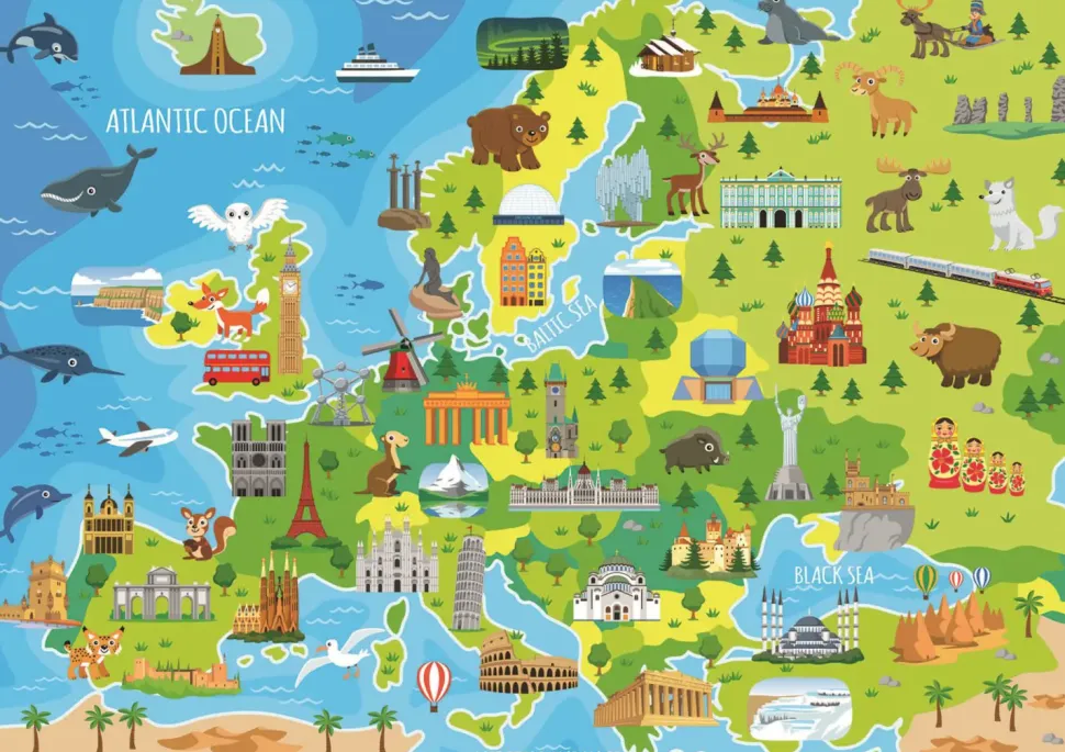 Puzzle Mapa da Europa 150 peças