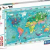 Puzzle Mapa da vida selvagem 60 maxi