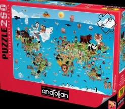 Puzzle Mapa do mundo dos desenhos animados