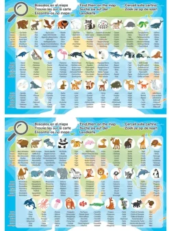 Puzzle Mapa mundial com animais