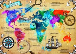 Puzzle Mapa-mundo colorido