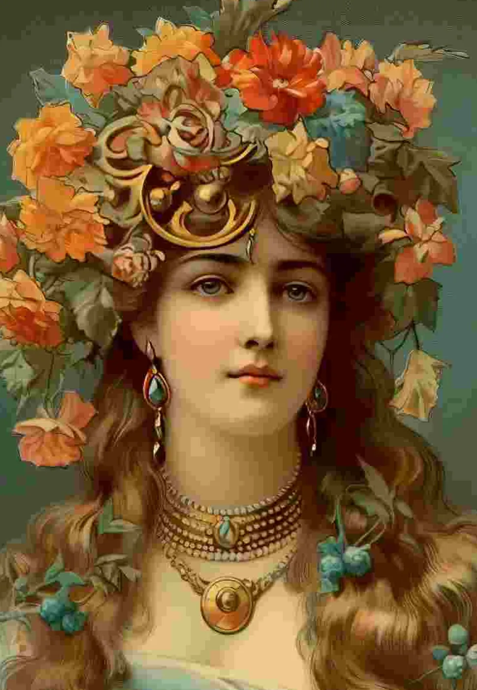 Puzzle Menina com coroa de flores