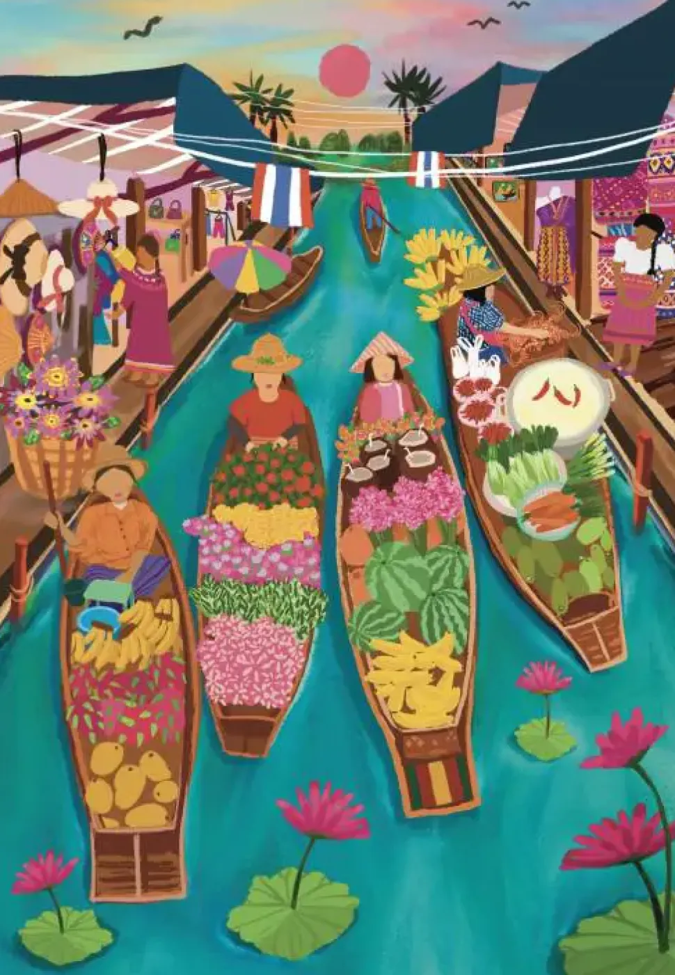 Puzzle Mercado Flutuante Tailândia