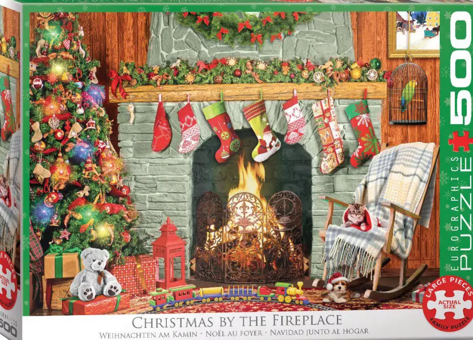 Puzzle Natal junto à lareira