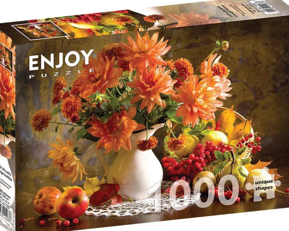 Puzzle Natureza morta com dálias laranja