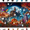 Puzzle Noite de abóbora fantasmagórica de madeira