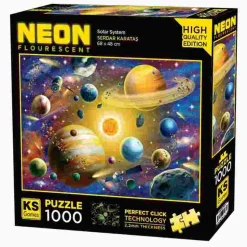 Puzzle Néon do Sistema Solar