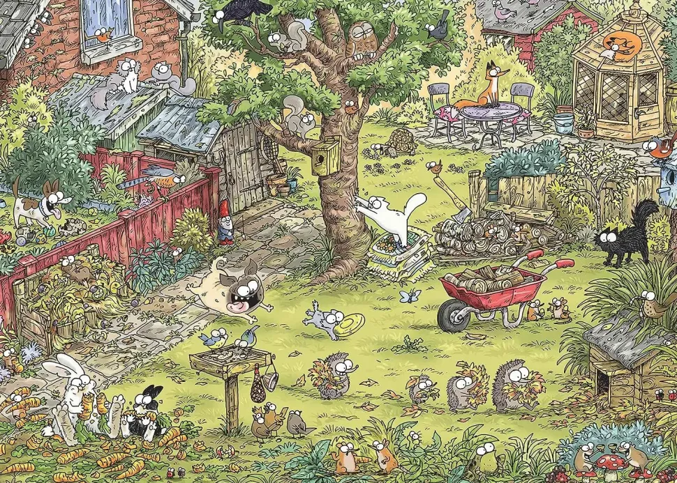 Puzzle O gato de Simon: aventuras no jardim