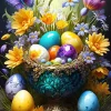 Puzzle Ovos de Páscoa e Flores