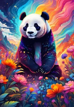 Puzzle Panda colorido