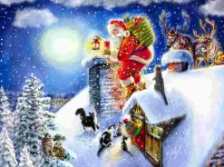 Puzzle Papai Noel no Telhado