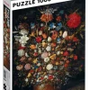Puzzle Pieter Bruegel: Flores em um vaso de madeira