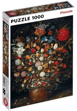 Puzzle Pieter Bruegel: Flores em um vaso de madeira
