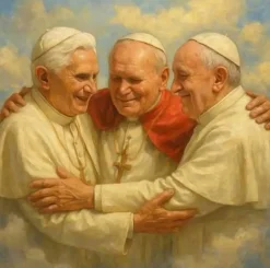 Puzzle Pintura de Diamant: Encontro dos Papas 30x40cm