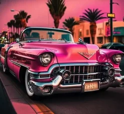 Puzzle Pintura de Diamant: Cadillac em Los Angeles 30x40cm
