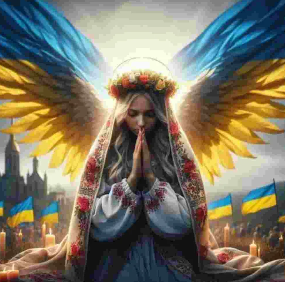 Puzzle Pintura Diamant: Anjo ucraniano 30x40cm