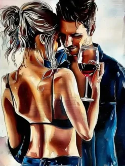 Puzzle Pintura Diamant: Casal apaixonado 30x40cm