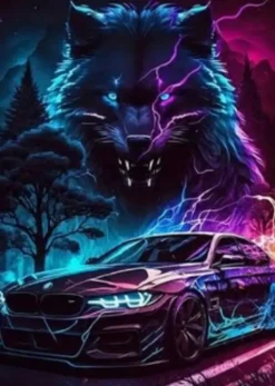 Puzzle Pintura Diamant: Espírito de Lobo 30x40cm