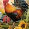 Puzzle Pintura Diamant: Galo na quinta 30x40cm