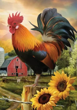 Puzzle Pintura Diamant: Galo na quinta 30x40cm