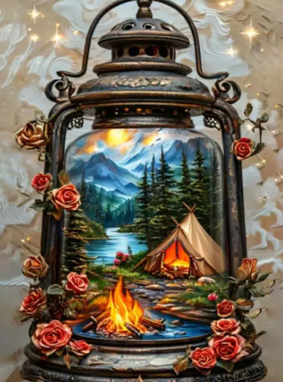 Puzzle Pintura Diamant: Lanterna mágica 30x40cm