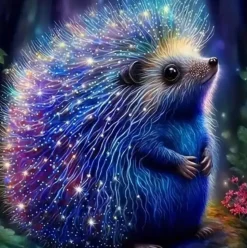 Puzzle Pintura Diamant: Ouriço colorido 30x40cm