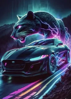 Puzzle Pintura Diamant: Pantera Mágica 30x40cm