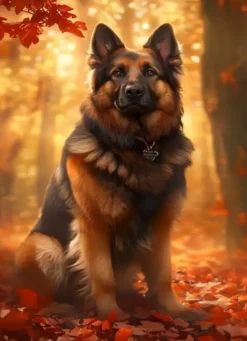 Puzzle Pintura Diamant: Pastor Alemão 30x40cm