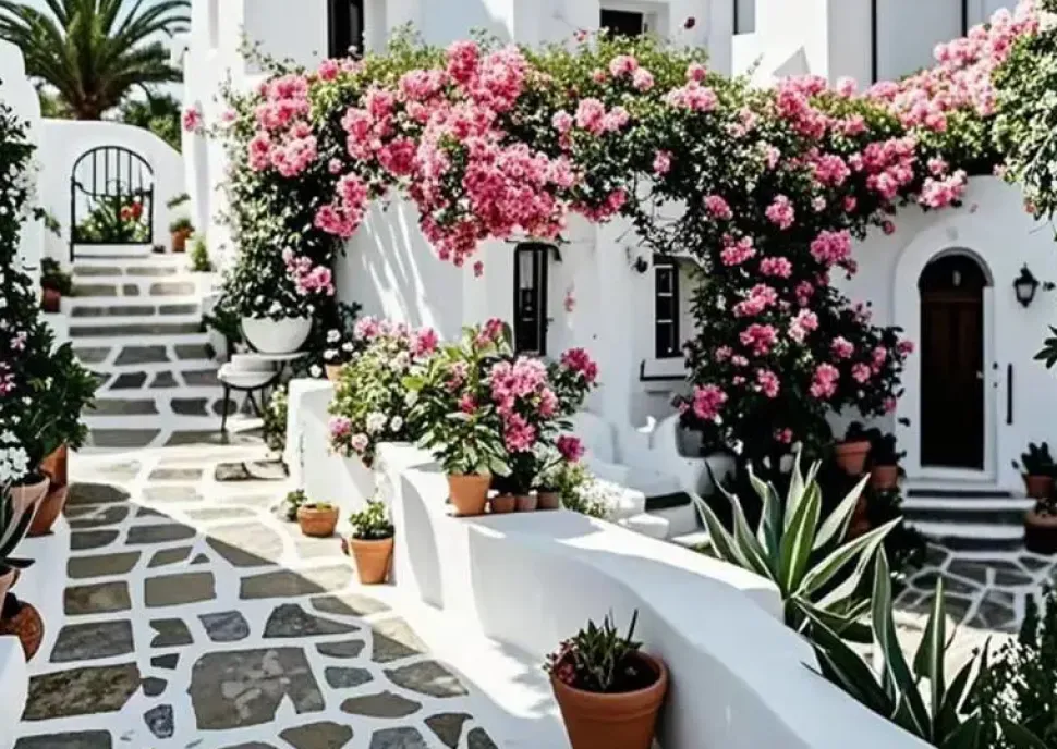 Puzzle Pintura Diamant: Pátio florido 30x40cm