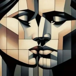 Puzzle Pintura Diamant: Rostos cubistas 30x40cm