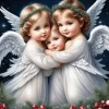 Puzzle Pintura Diamant: Três anjinhos 30x40cm