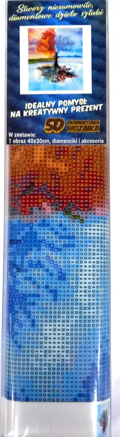 Puzzle Pintura Diamant: Uma árvore das quatro estações 30x40cm