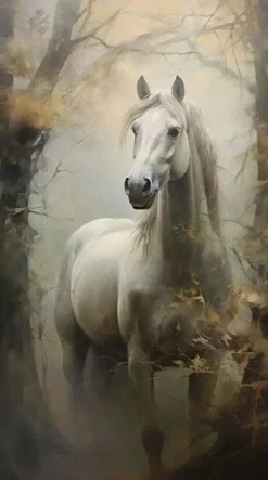 Puzzle Pintura Diamant: Veado de cauda branca no nevoeiro 30x40cm