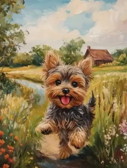 Puzzle Pintura Diamant: Yorkshire Terrier 30x40cm