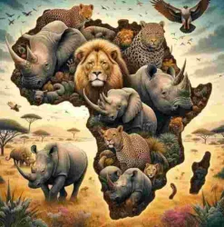 Puzzle Pintura diamantada: Afrika 30x40 cm