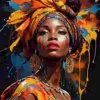 Puzzle Pintura diamantada: Mulher africana 30x40 cm
