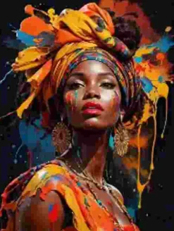 Puzzle Pintura diamantada: Mulher africana 30x40 cm