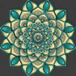 Puzzle Pintura diamantada: Mandala turquesa 30x40 cm
