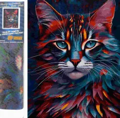Puzzle Pintura diamantada: Vista de gato 30x40 cm