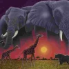 Puzzle Pintura diamantada: Elefantes na savana 30x40 cm