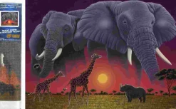 Puzzle Pintura diamantada: Elefantes na savana 30x40 cm