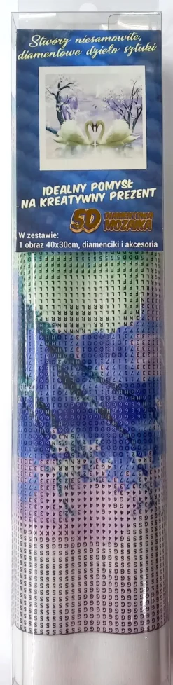 Puzzle Pintura diamante: Amor de cisne 30x40cm