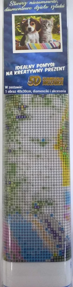 Puzzle Pintura Diamante: Amigos na cesta 30x40cm