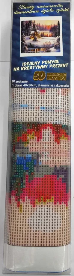 Puzzle Pintura diamante: Casa coberta de neve 30x40cm