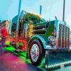 Puzzle Pintura diamante: Caminhão colorido 30x40cm