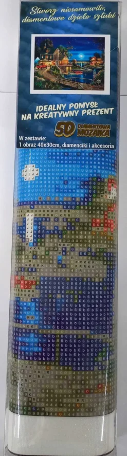 Puzzle Pintura diamante: Casa à beira do lago 30x40cm