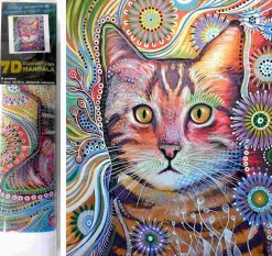Puzzle Pintura diamante: Gato espantado 30x40cm 7D
