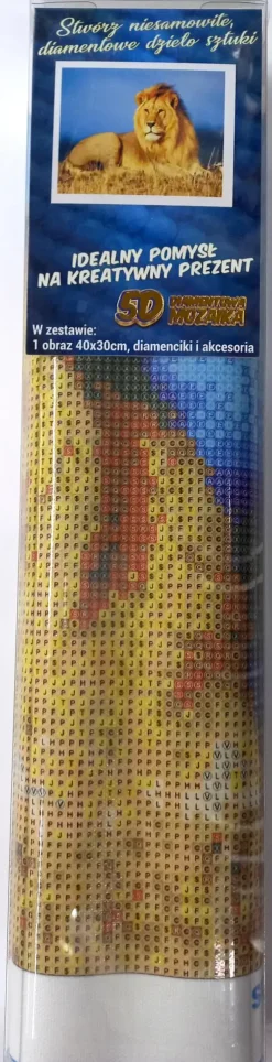 Puzzle Pintura diamante: Majestade Leão 30x40cm