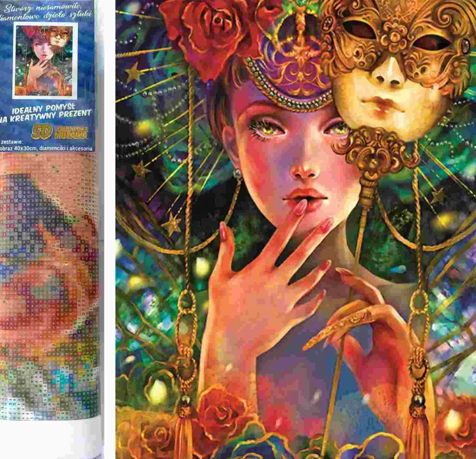 Puzzle Pintura diamante: Máscara de carnaval 30x40cm