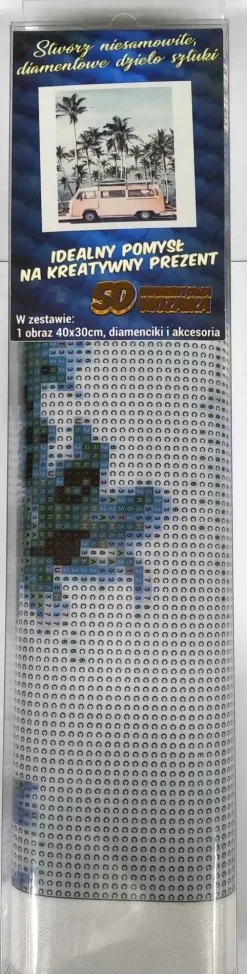 Puzzle Pintura diamante: Ônibus rosa 30x40cm